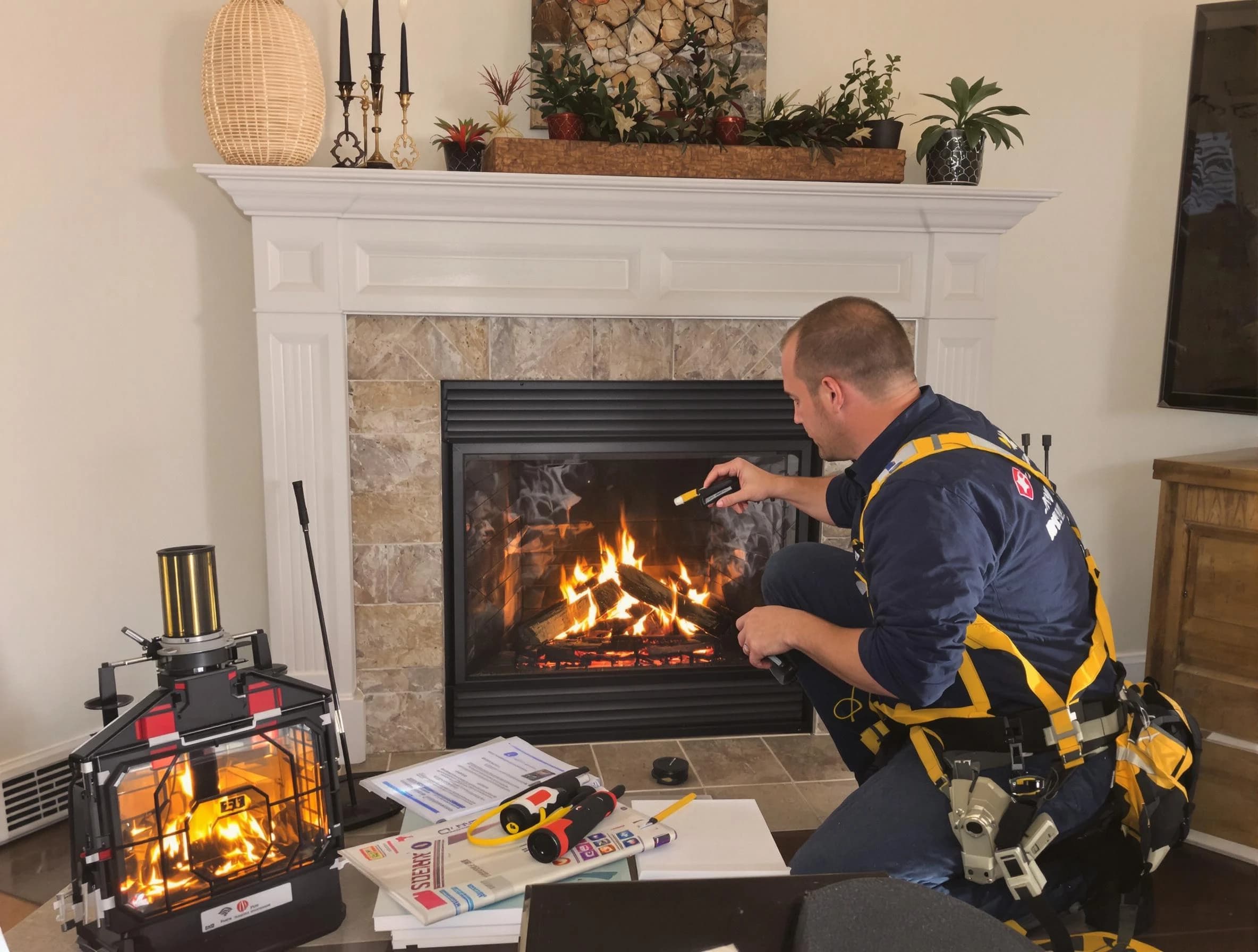 Safety-focused fireplace inspection by Fitchburg Chimney Sweep in Fitchburg, MA