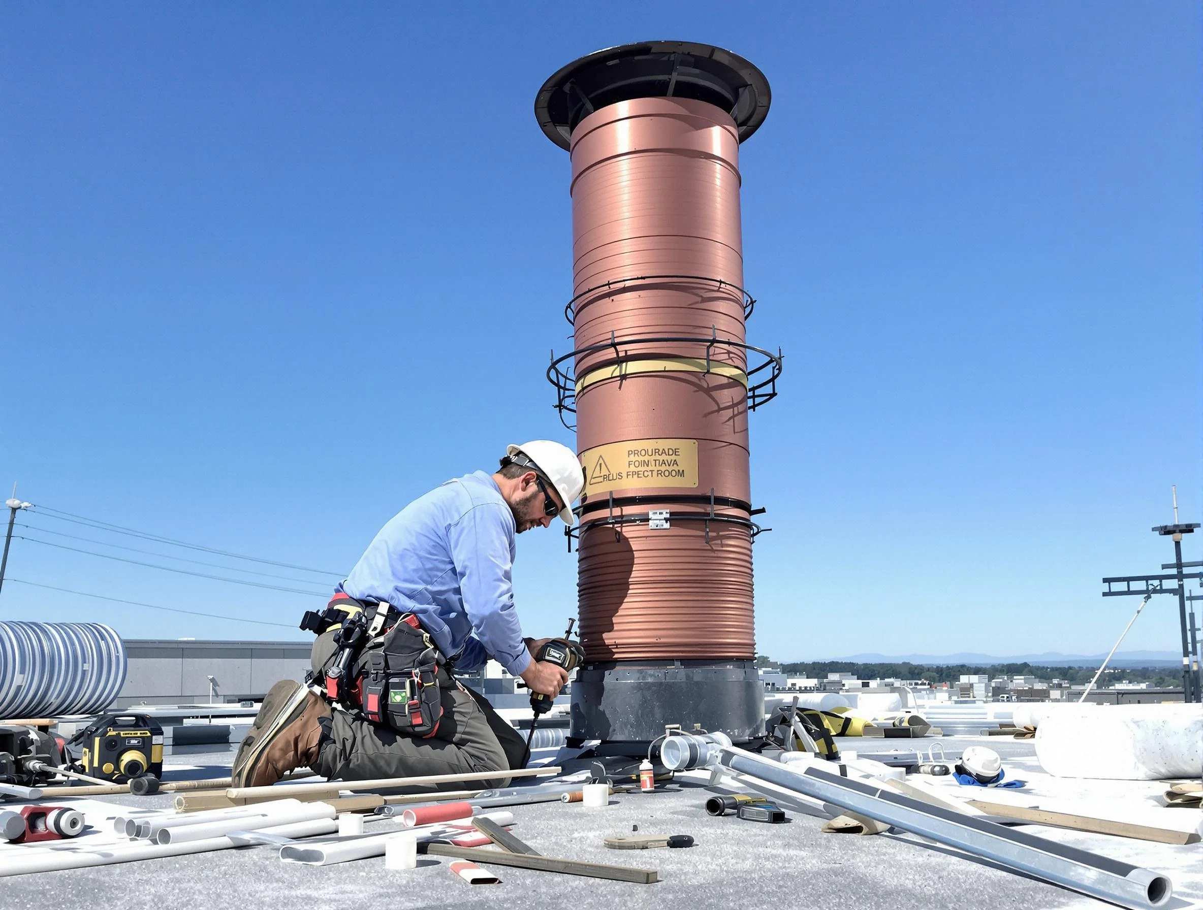 Installed chimney liner by Fitchburg Chimney Sweep in Fitchburg, MA