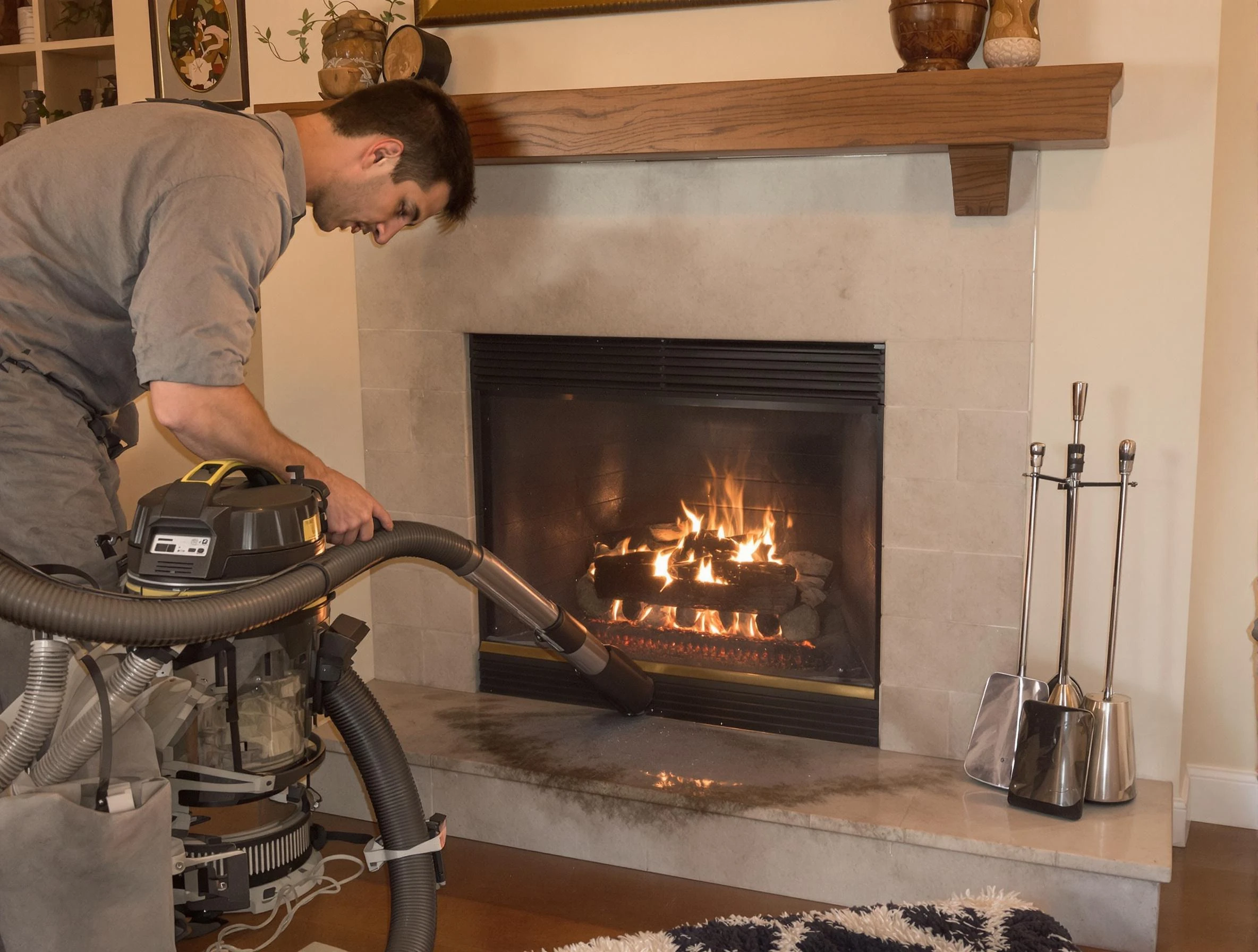 Routine fireplace upkeep by Fitchburg Chimney Sweep in Fitchburg, MA